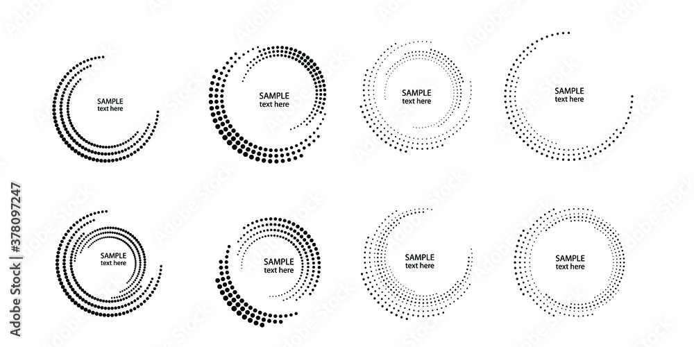 Halftone dots in circle form. round logo . vector dotted frame . design element Halftone dots in circle form. round logo . vector dotted frame . design element