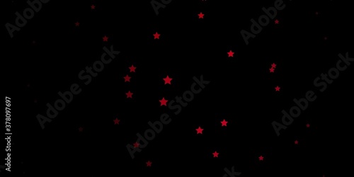 Dark Green, Red vector background with small and big stars. Decorative illustration with stars on abstract template. Theme for cell phones.