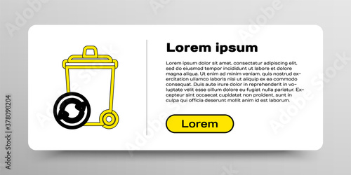 Line Recycle bin with recycle symbol icon isolated on white background. Trash can icon. Garbage bin sign. Recycle basket sign. Colorful outline concept. Vector.