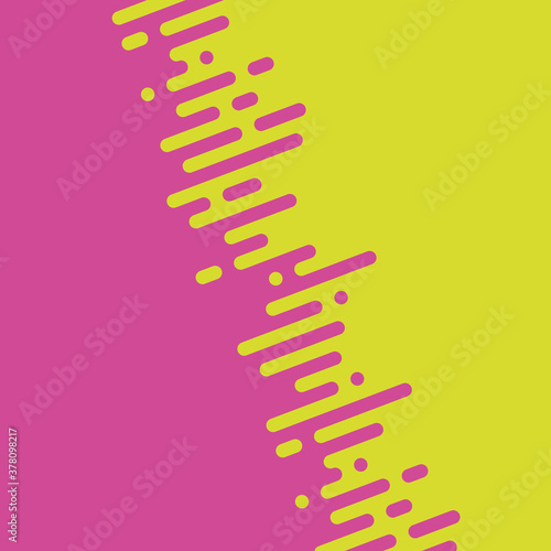 Seamless vector abstract transition of two colors. Rounded lines blended in. Pink and green contrast