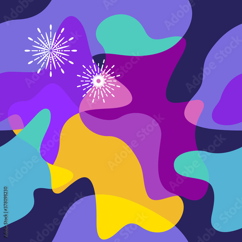 Abstract composition with overlapping shapes.