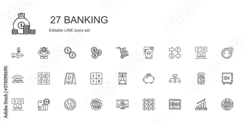 banking icons set