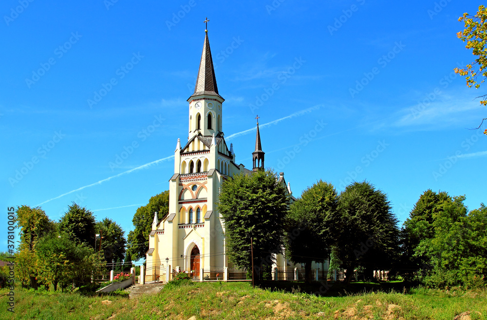 Sietesz, Markowa, Nowosielce, Parafia, Kościół, Zabudowa, Zabytek, Kościół, Skansen, Chata, Chłopska, Zagroda, 