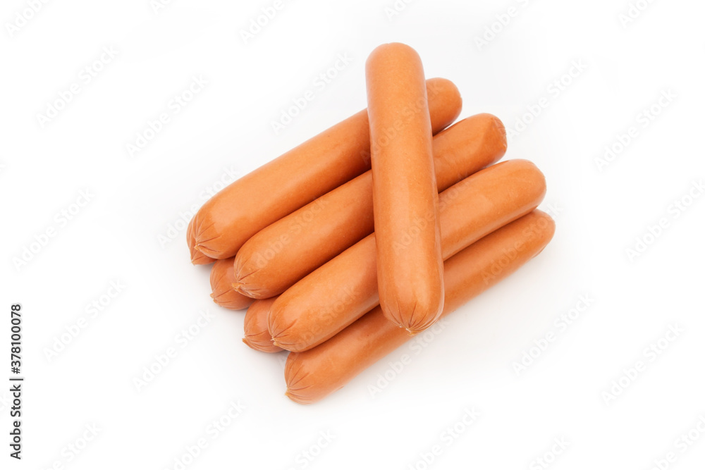 Sausages isolated on a white background Sausages isolated on a white background
