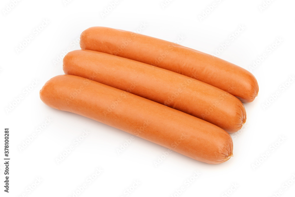 Sausages isolated on a white background Sausages isolated on a white background
