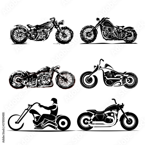 chopper motorcycle silhouette classic road motorbikes custom