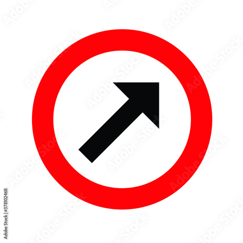 sign with red arrow