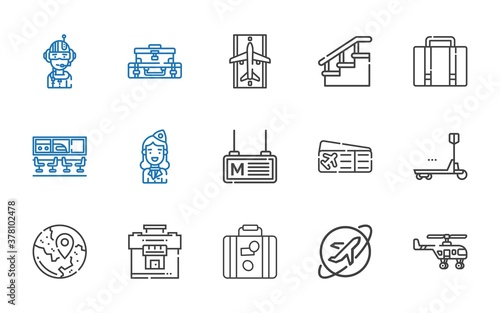 airport icons set