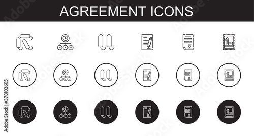 agreement icons set