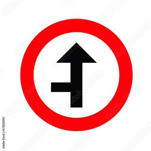 sign with red arrow