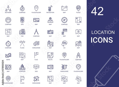 location icons set