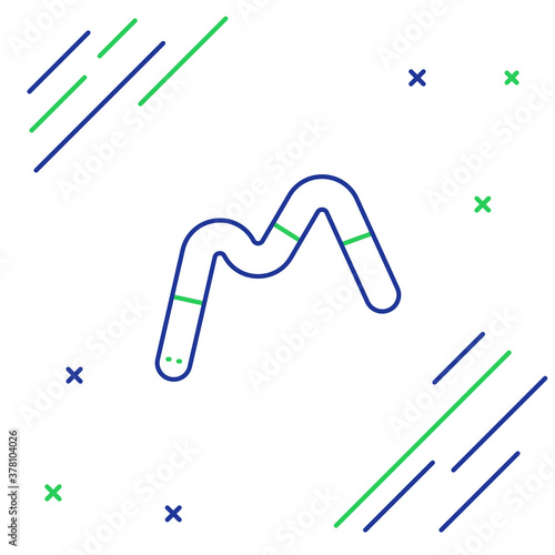 Line Jelly worms candy icon isolated on white background. Colorful outline concept. Vector.