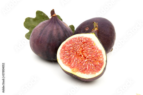 fresh juicy figs on white background