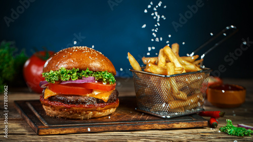 French fries fall next to c...