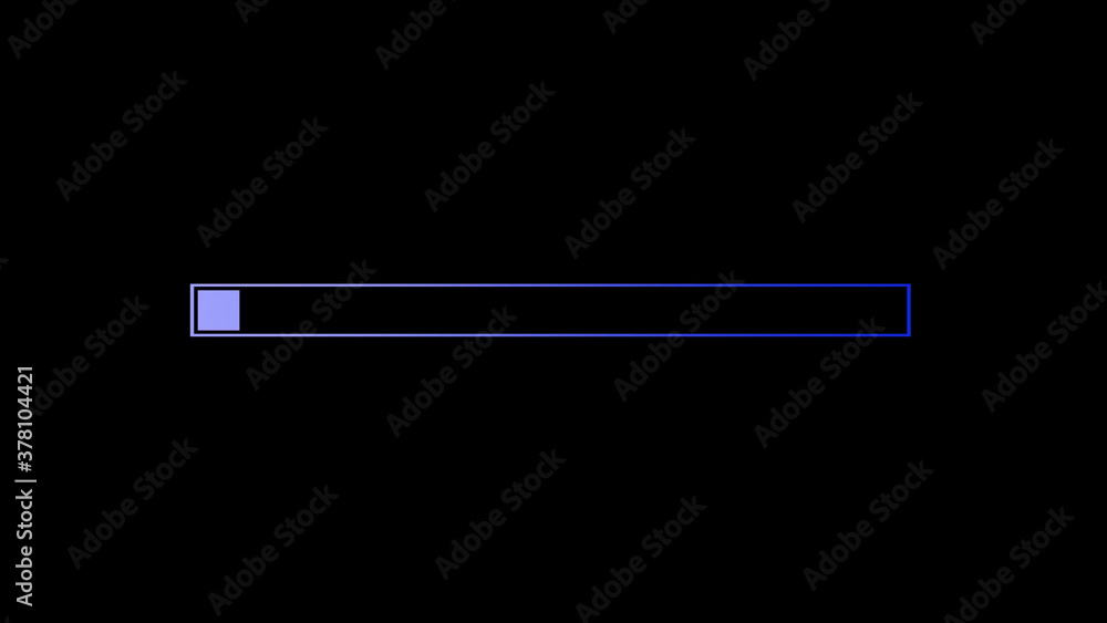 Blue color gradient waiting loading bar image on black background Blue color gradient waiting loading bar image on black background