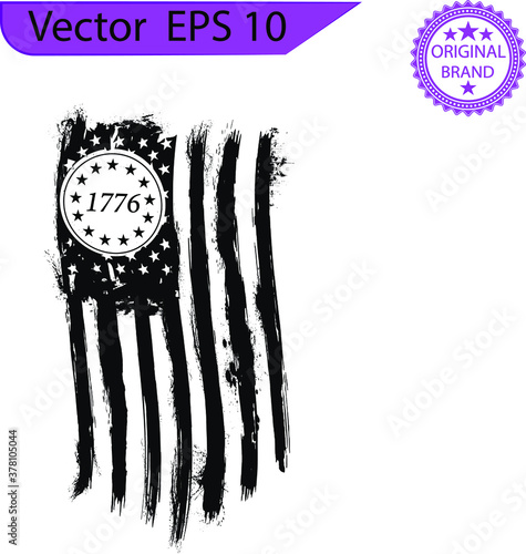 Betsy Ross 1776 13 Stars Distressed US Flag	
