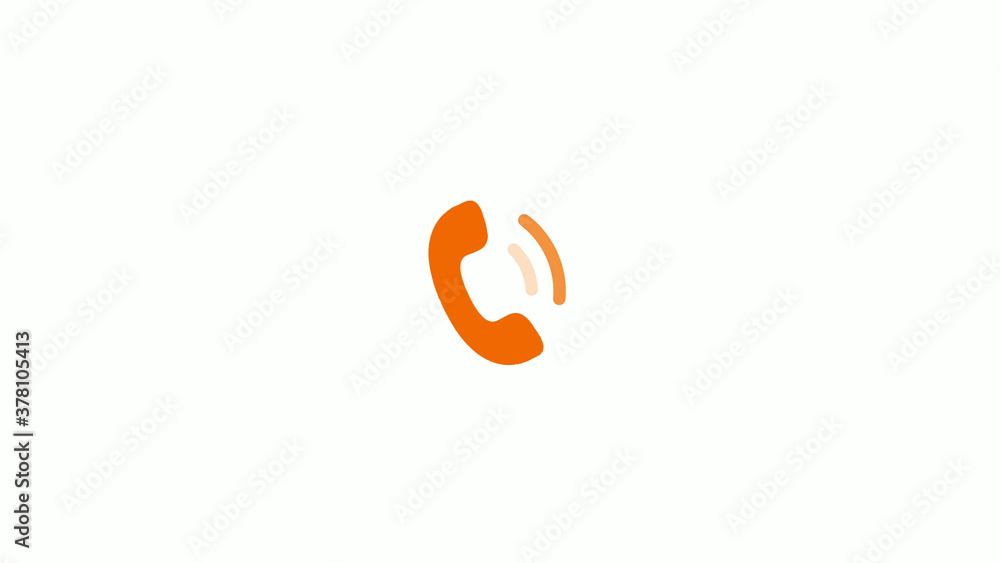 Brown color phone calling image on white background Brown color phone calling image on white background