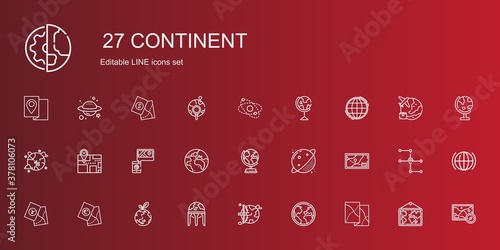continent icons set