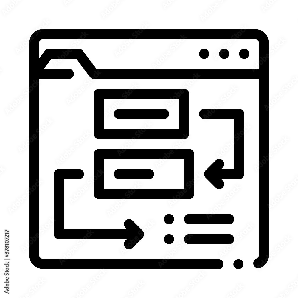 website working process steps icon vector. website working process steps sign. isolated contour symbol illustration website working process steps icon vector. website working process steps sign. isolated contour symbol illustration