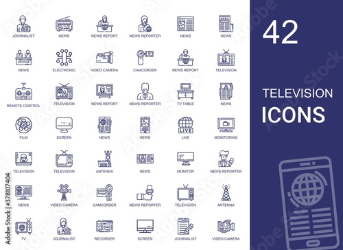 television icons set