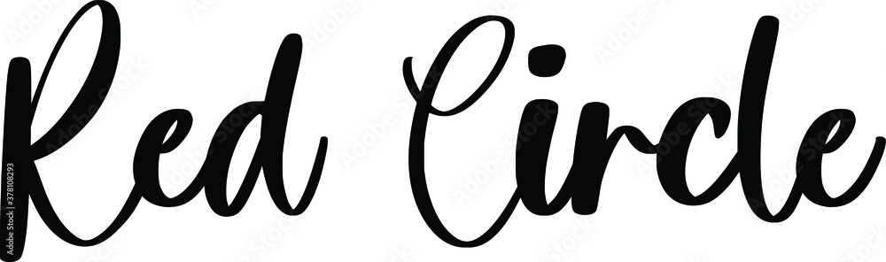Obraz premium Red Circle Typography Black Color Text On White Background