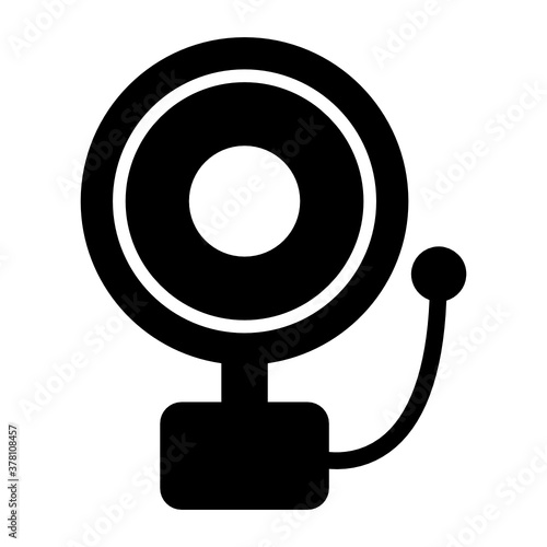 
School bell icon, period bell in style 
