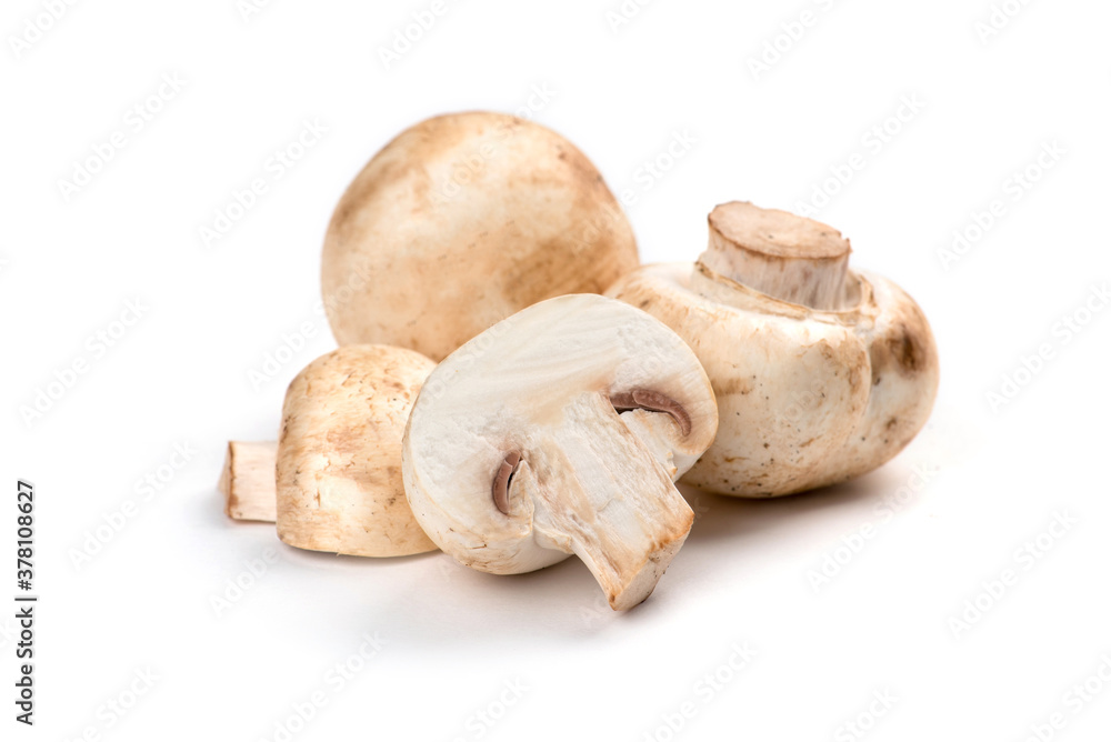 Champignon mushrooms isolated on white background Champignon mushrooms isolated on white background