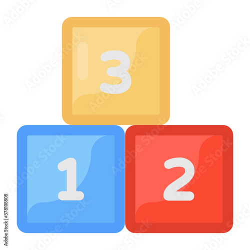 
Kids plaything blocks, icon of numeric blocks
