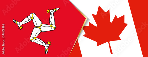 Isle of Man and Canada flags  two vector flags.
