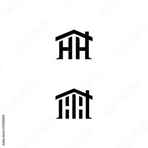 h hh initial building logo design vector symbol graphic idea creative