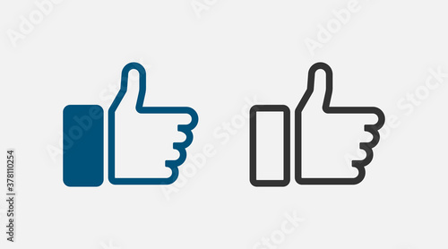 Like. Like vector icon. Thumbs up in line design. Vector illustration