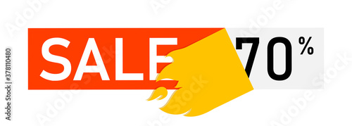 Flat paper banner with bending for sale and discount. 70% off.