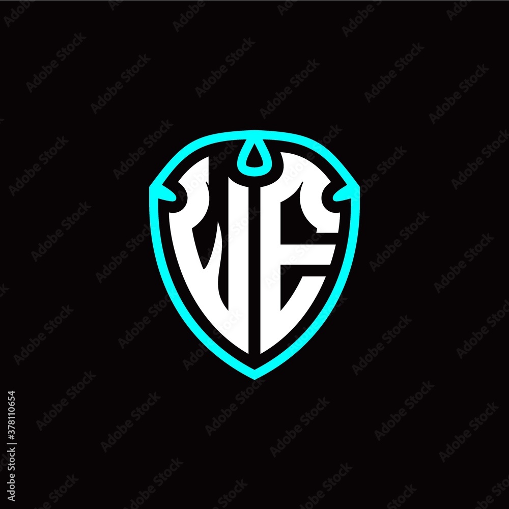Initial W E letter with shield modern style logo template vector Initial W E letter with shield modern style logo template vector