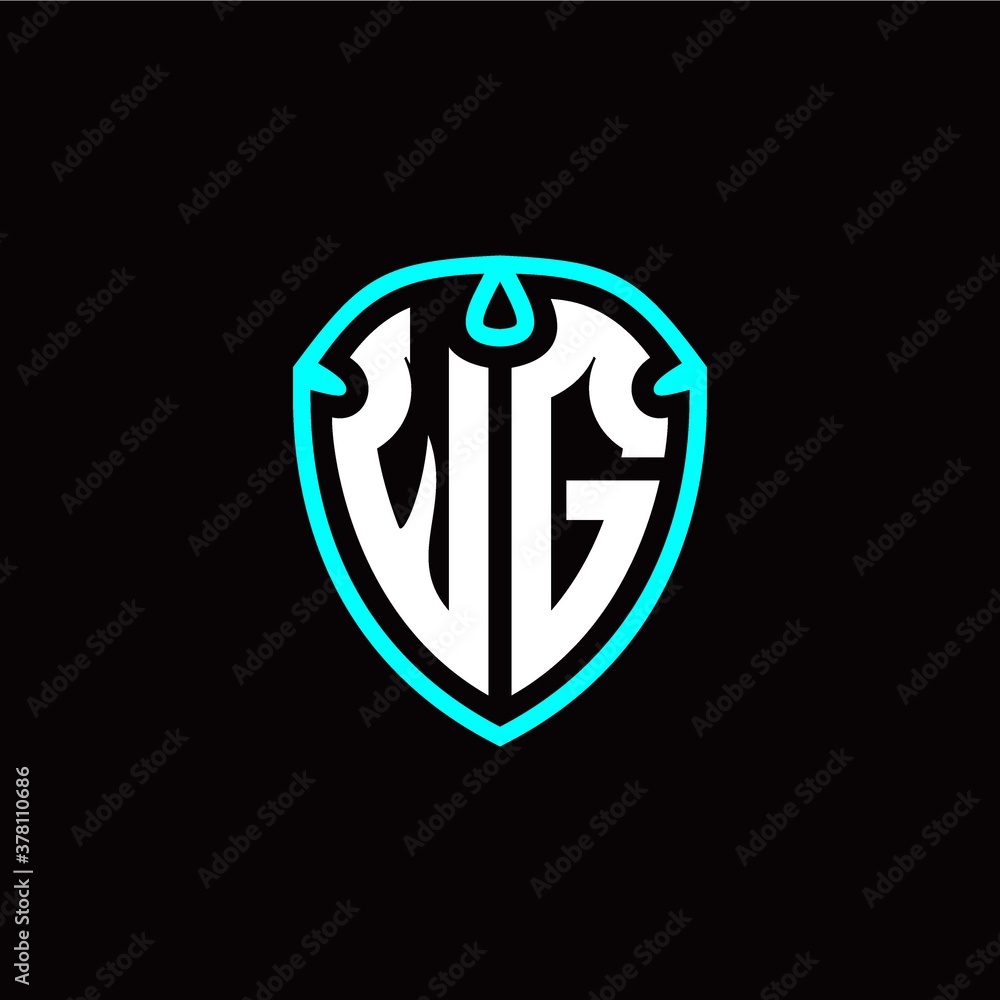 Initial W G letter with shield modern style logo template vector Initial W G letter with shield modern style logo template vector