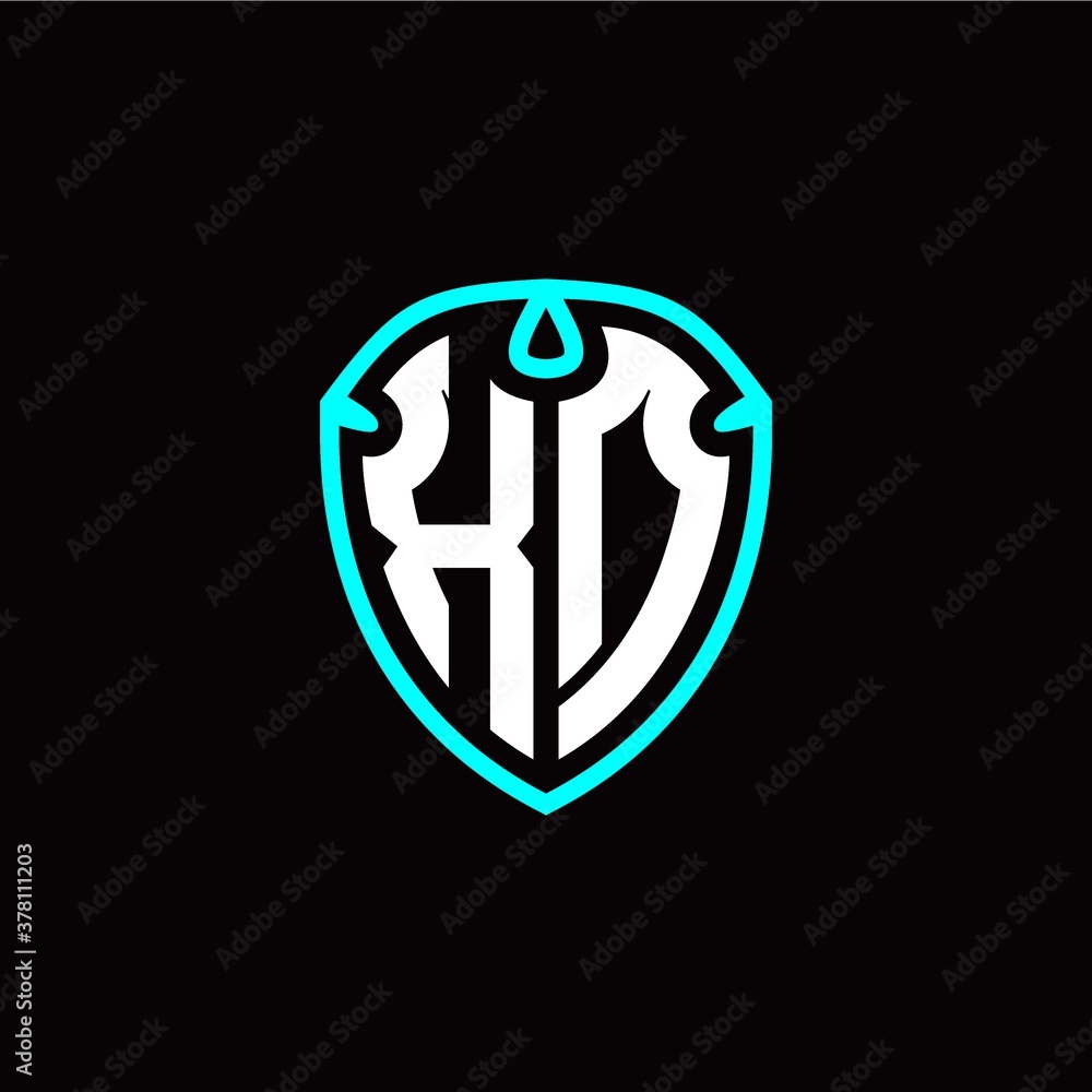 Initial X D letter with shield modern style logo template vector Initial X D letter with shield modern style logo template vector