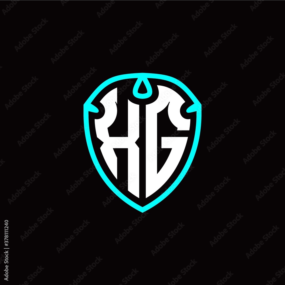 Initial X G letter with shield modern style logo template vector Initial X G letter with shield modern style logo template vector