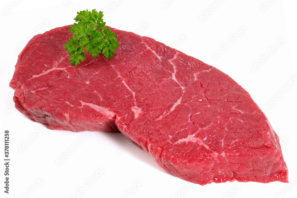 Beef Steak - Haunch Steak Isolated on white Background Beef Steak - Haunch Steak Isolated on white Background