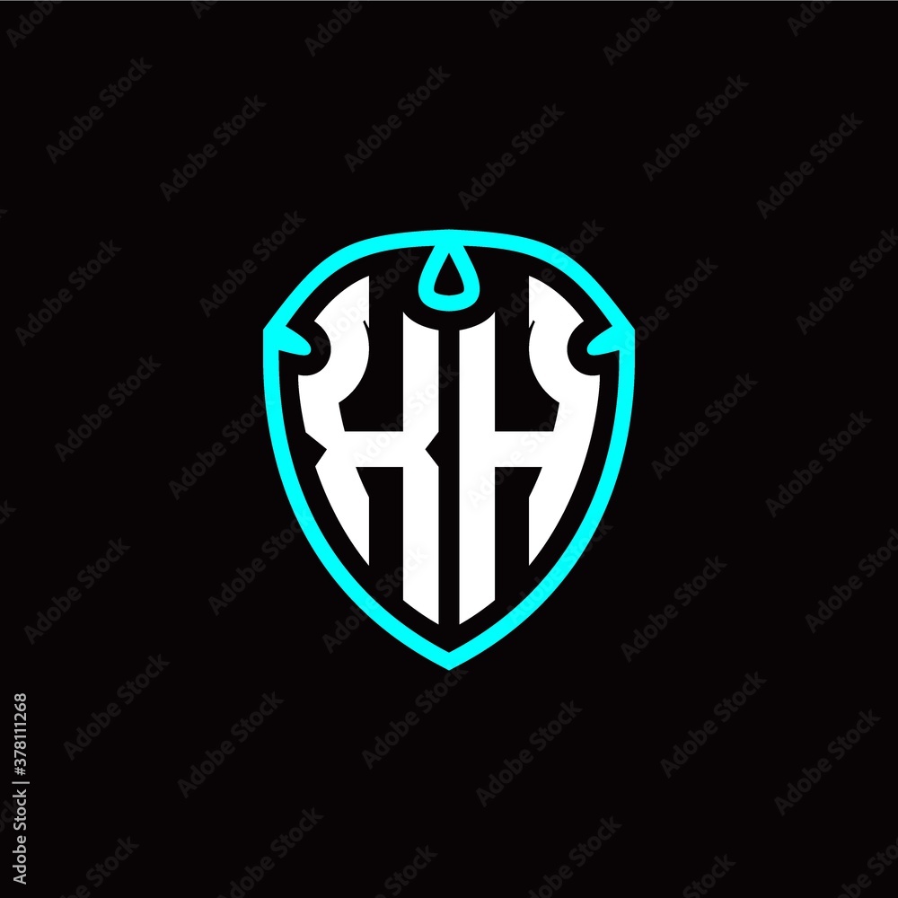 Initial X H letter with shield modern style logo template vector Initial X H letter with shield modern style logo template vector