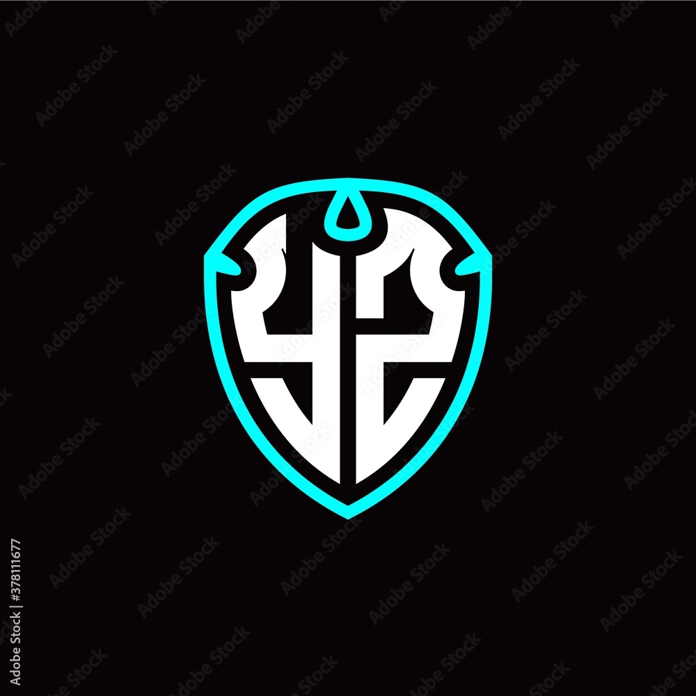 Initial Y Z letter with shield modern style logo template vector Initial Y Z letter with shield modern style logo template vector