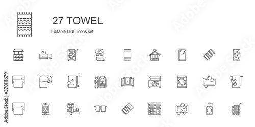 towel icons set