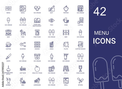 menu icons set