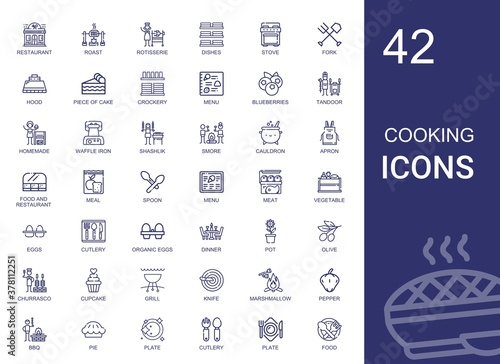 cooking icons set