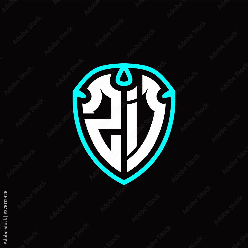 Initial Z I letter with shield modern style logo template vector Initial Z I letter with shield modern style logo template vector