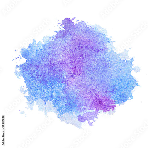 Abstract purple, blue and pink Shade watercolor background on paper.