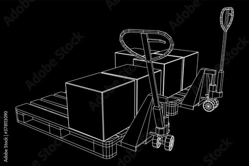 Hand pallet jack lift . Manual forklift.