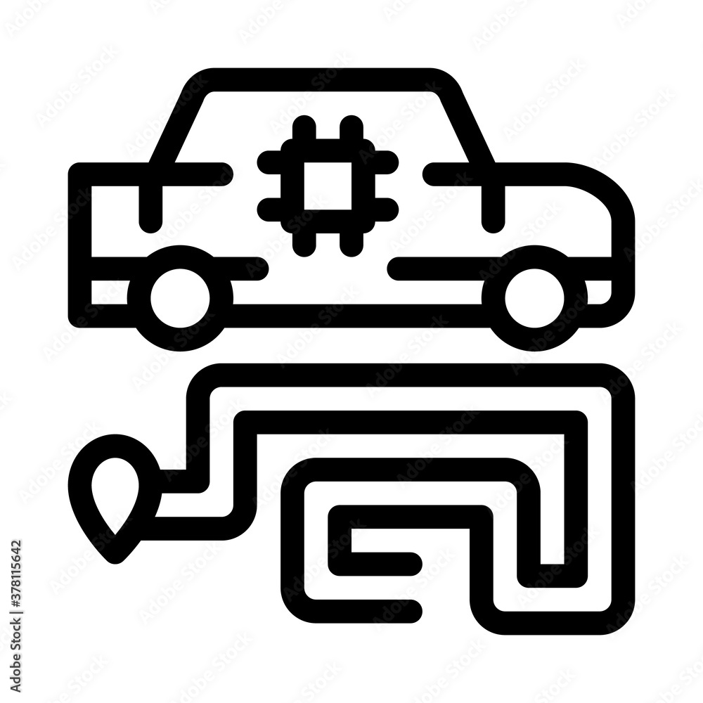 car navigation icon vector. car navigation sign. isolated contour symbol illustration car navigation icon vector. car navigation sign. isolated contour symbol illustration
