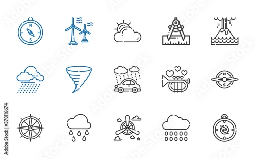 wind icons set