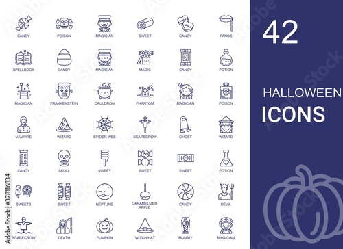 halloween icons set