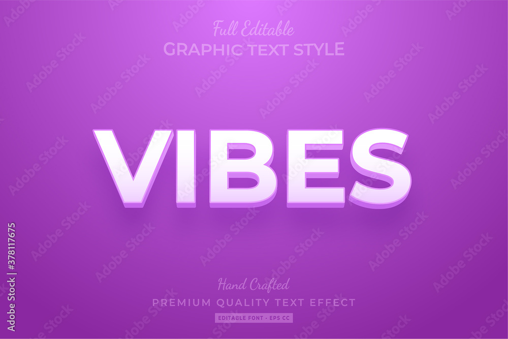 Purple Vibes Editable 3D Text Style Effect Premium