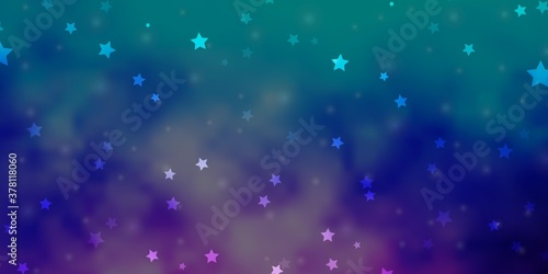 Light Pink, Blue vector template with neon stars. Blur decorative design in simple style with stars. Design for your business promotion.